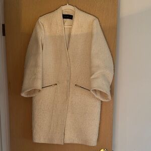 Zara Cream Wool Jacket Size M